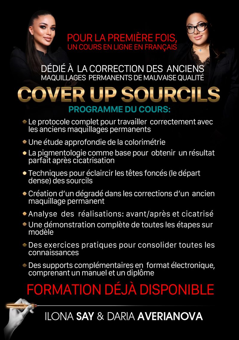 Formation en ligne « COVER UP SOURCILS » – Corriger l’ancien maquillage permanent comme une pro
